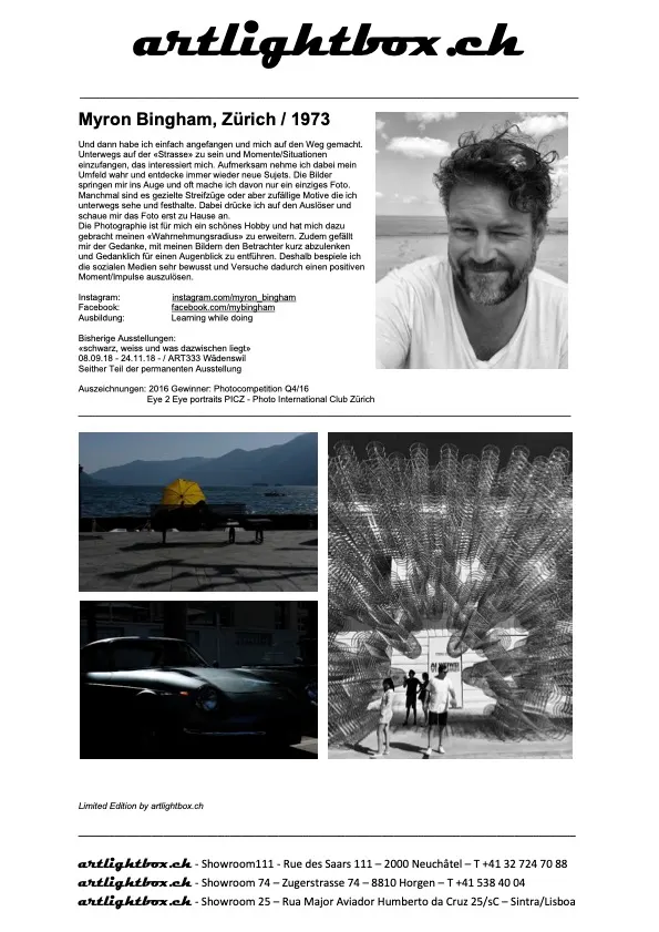 Myron Bingham Autor, Wegbegleiter, Mentor, Fotograf